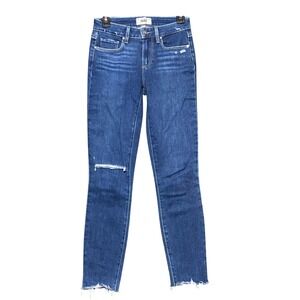 PAIGE Verdugo Ankle Jeans Women's Size 25 Montreux‎ Destructed Ragged Fray Hem